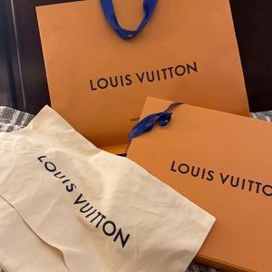 Louis Vuitton shopping bag, box, dust bag, ribbon